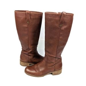 G.H. BASS & CO - Brown Pebbled Leather Tall Riding Boot Size 9